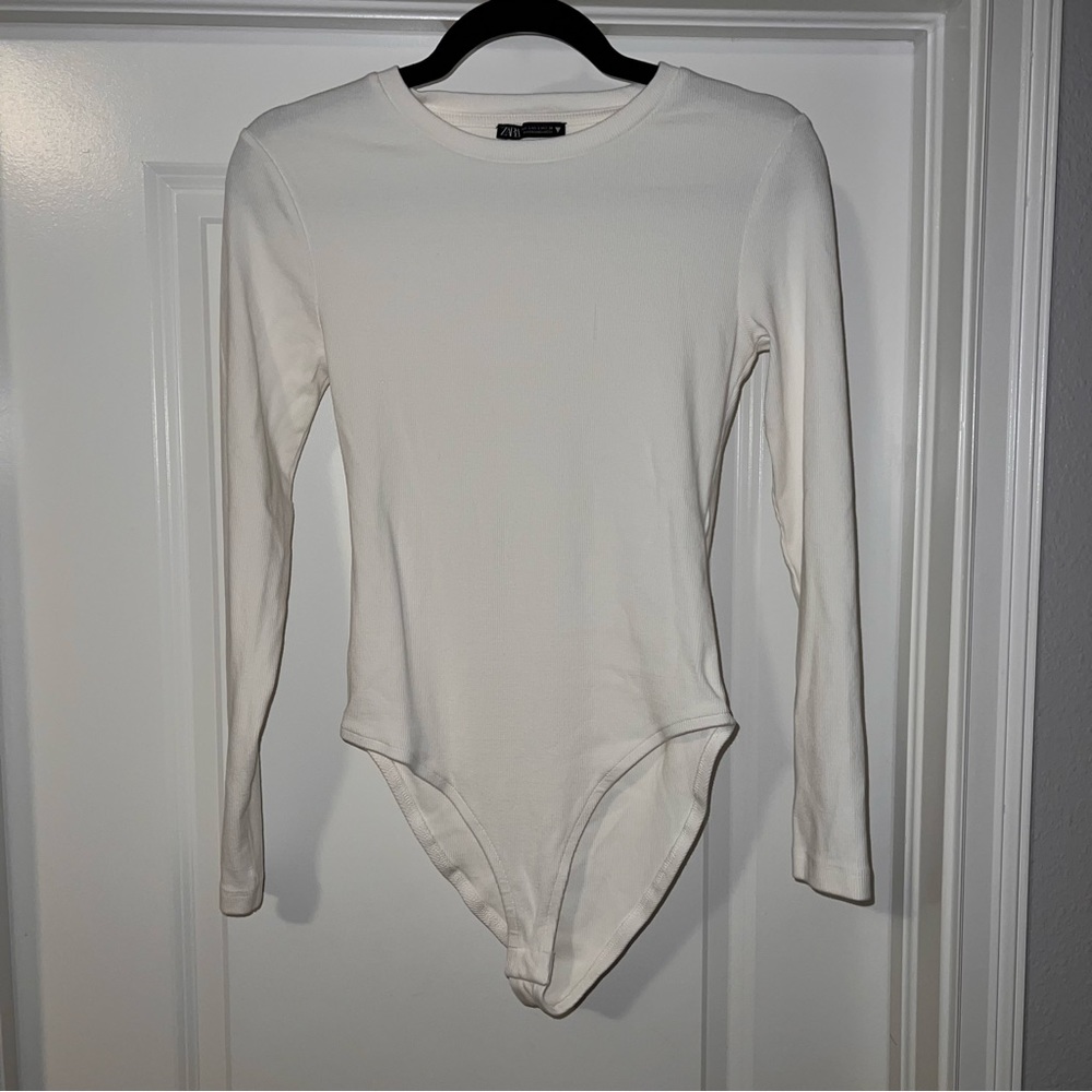 Zara Women’s Ribbed Long Sleeve Bodysuit L